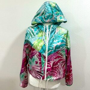 NIKE Sportswear Windrunner Cropped Floral Jacket Womens Small